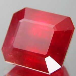 Natural African Ruby Emerald Cut