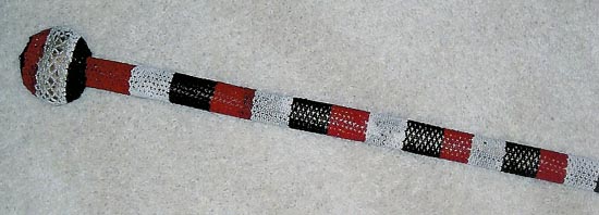 Zulu Witch Doctor (Sangoma) beaded Iwisa (club)